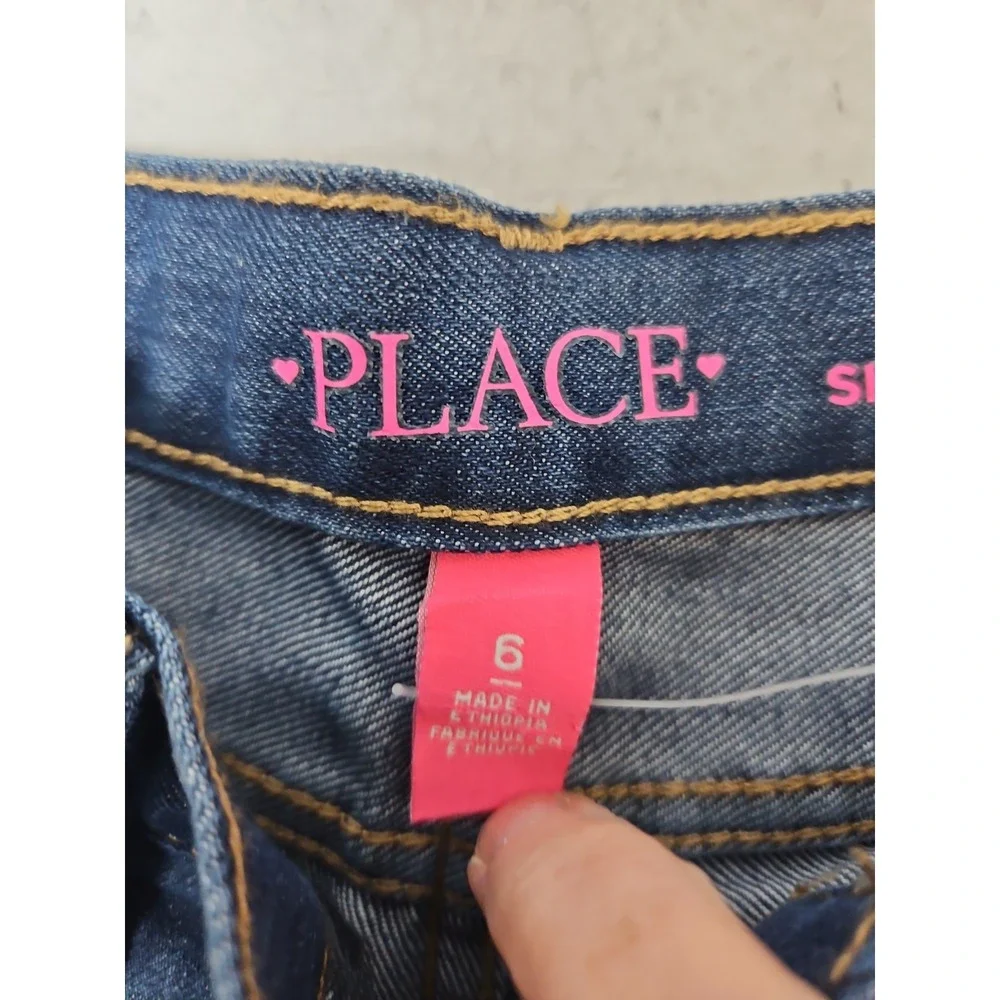 NEW Girls Children's Place Size 6 Shortie Short Court Shorts Dark Denim